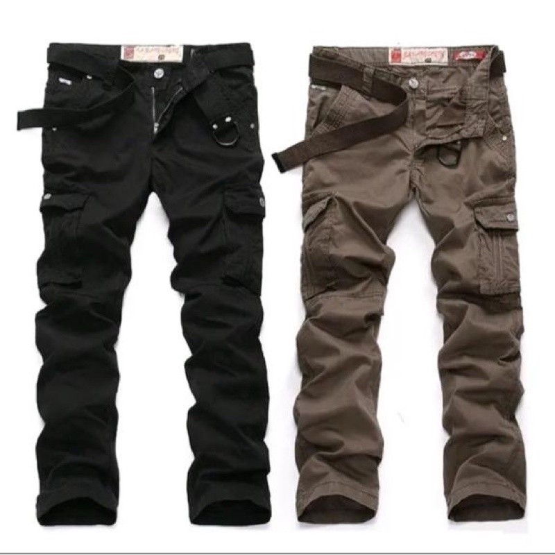 Kargo Panjang polos// Celana Impor//Celana Pria // Free Sabuk//Fashion BAWANG CHENG