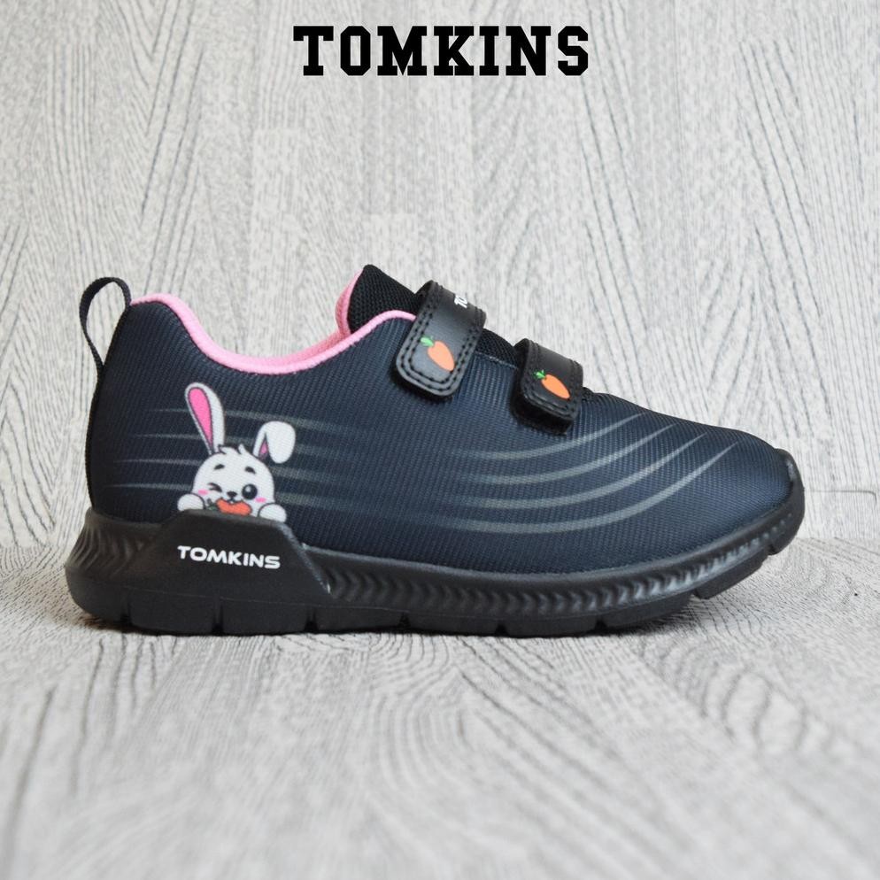 Sepatu Sekolah Anak Perempuan Tomkins Blitz - Hitam Perekat Tk Sd Sepatu Anak Cewek