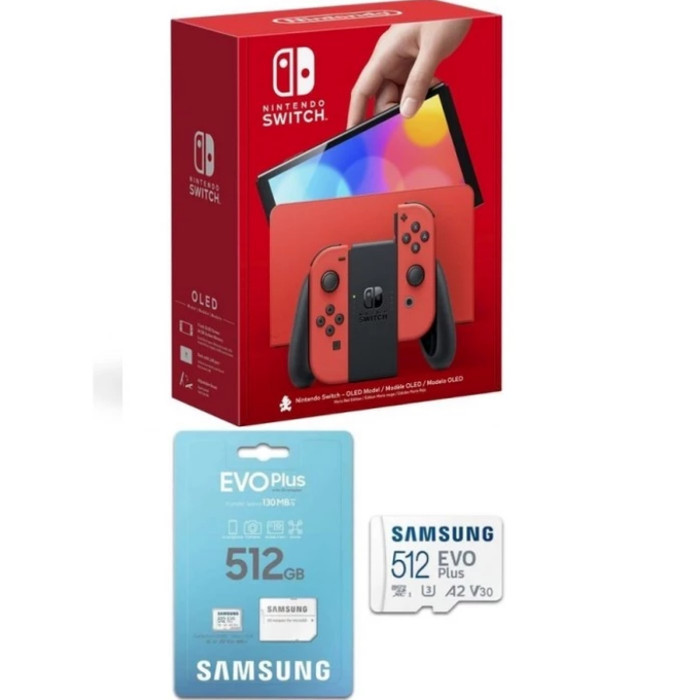 Full Game 512 Gb CFW Nintendo Switch OLED - OLED Merah