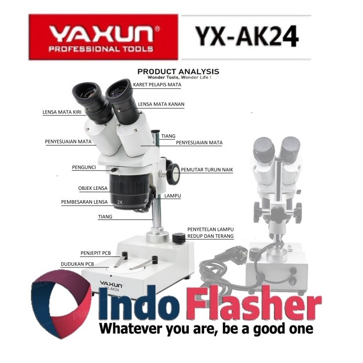 Cuci Gudang Yaxun Ak24 Microscope Trinocular Microscope Digital Microscope Hp