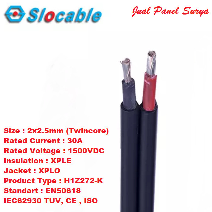 Promo Kabel Dc Kabel Solar Panel Kabel Panel Surya 2.5Mm Slocable 2X2,5Mm
