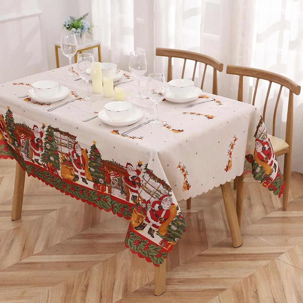 Taplak Meja Natal 150 X 180Cm -Taplak Meja Motif Natal-Taplak Murah-Taplak Meja Makan/Meja Tamu