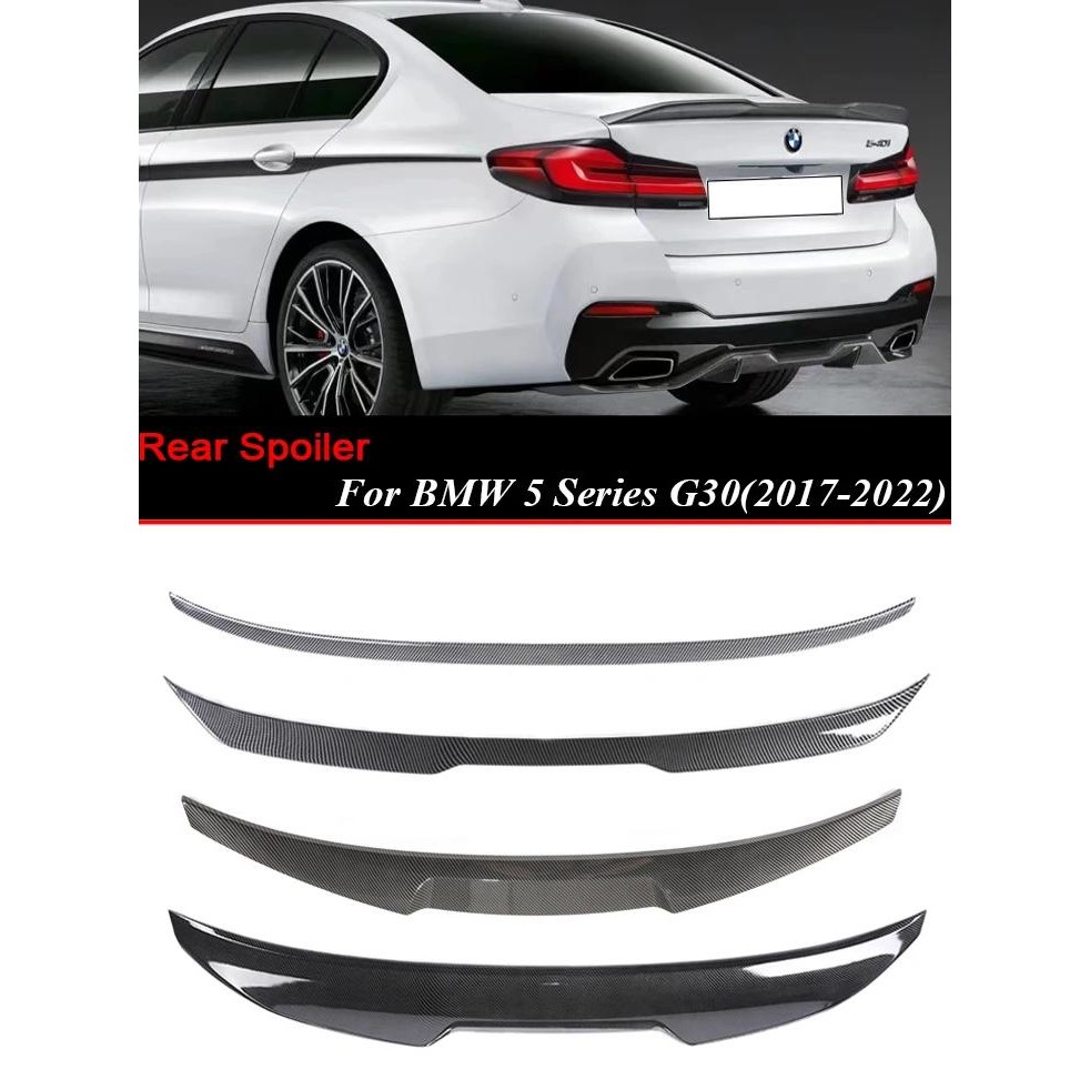 rear bumper trunk tail lip m5 roof wing for bmw 5 series g30 2017-2022 gloss black psm m4 cs style b