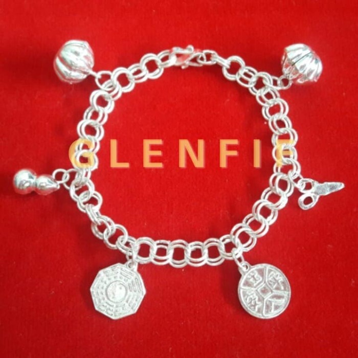 Gelang Kaki Perak Kerincing Anak Bayi model Pakkua Holo Super Quality