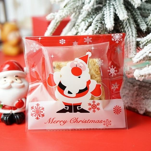 

100Lembar Plastik Cookies Natal Plastik Merry Christmas Kemasan New