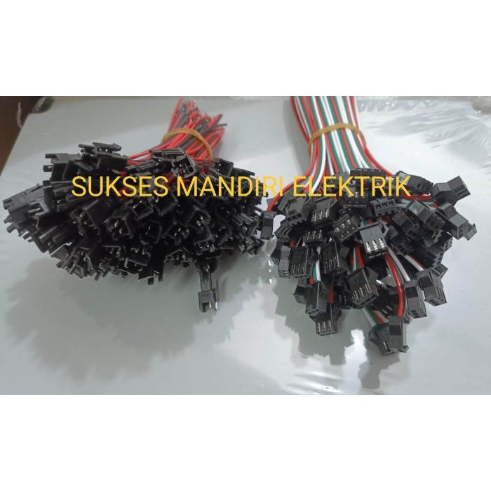 Soket Jst Tusuk Jack DC 2pin 3pin Soket Lampu Led DC Male Female Kabel