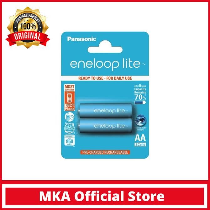 

TERSEDIA PANASONIC ENELOOP LITE A2 AA 950MAH BATRE RECHARGEABLE ORI 2PCS