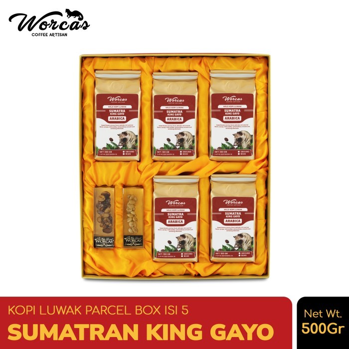 

Worcas Kopi Luwak Liar Paket Isi 5 Sumatran King Gayo - Parcel Box