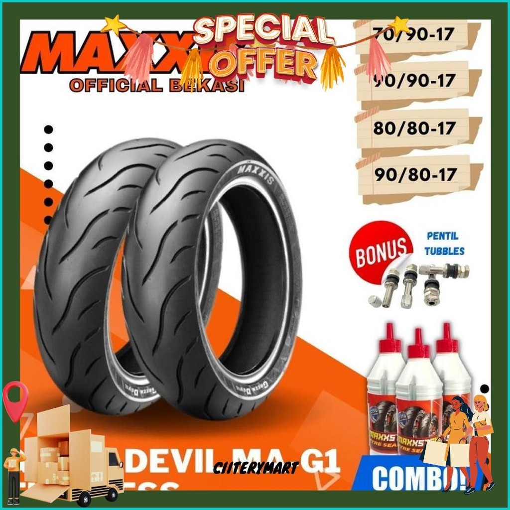 Maxxis Green Devil Ring 17 / Ban Maxxis ( 70/90 - 80/90 - 80/80 - 90/80) Ban Tubeless Ban Luar / Ban