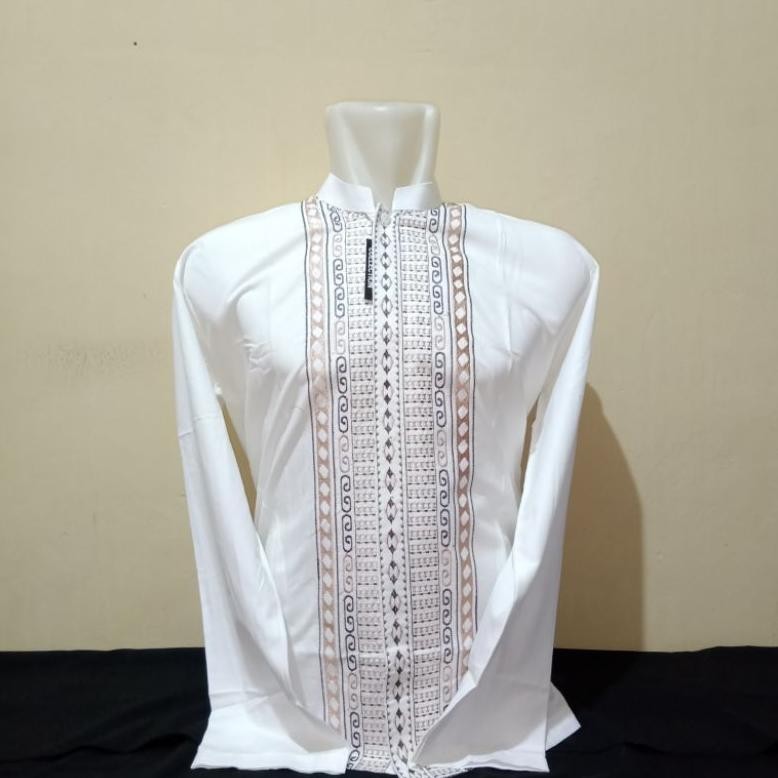 BAJU KOKO DEWASA LENGAN PANJANG PUTIH TULANG (BW) MOTIF