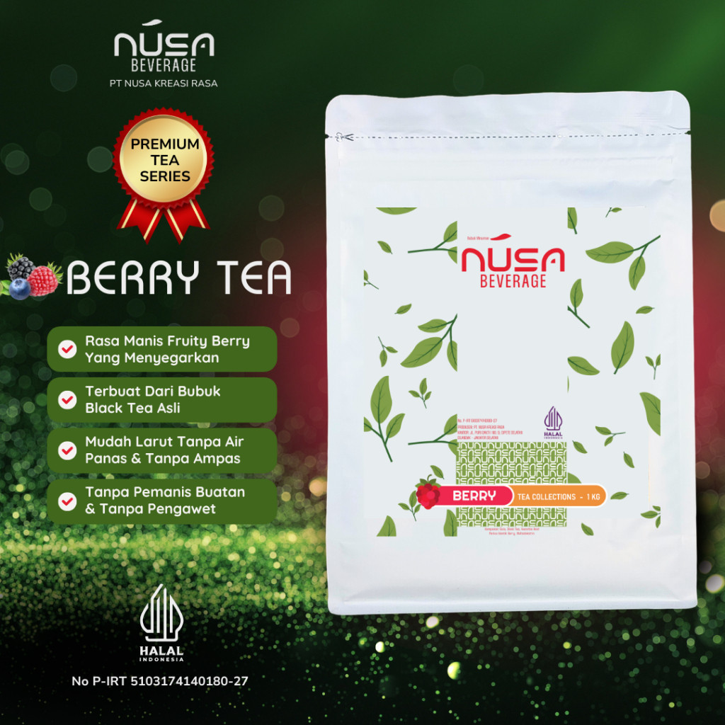

NUSA BEVERAGE Berry Tea Premix Powder 1Kg Untuk Bisnis Franchise & Bazar & Cloud Kitchen