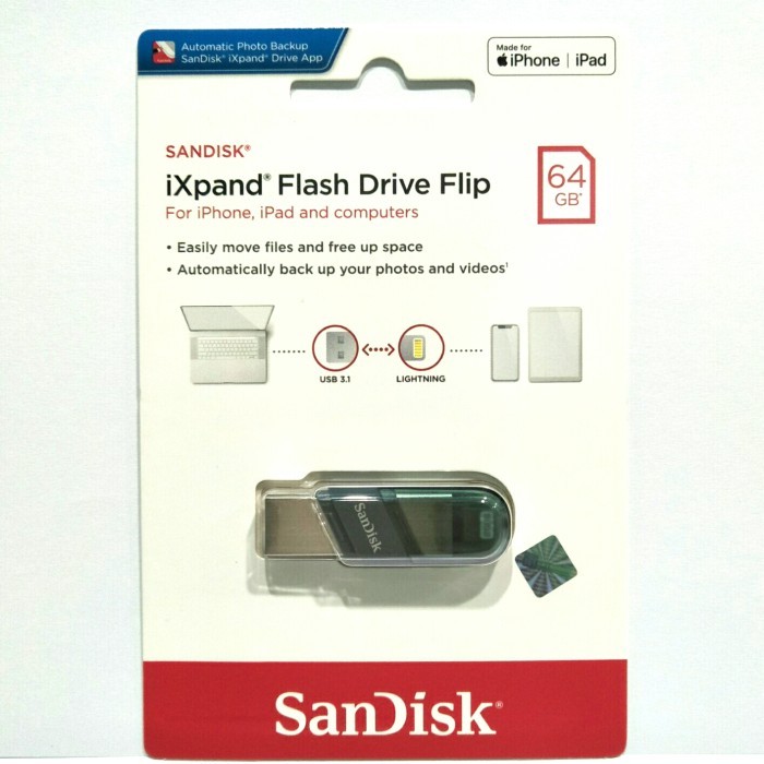 Sandisk Ixpand Flip Flash Drive 64GB OTG Ipad & Computers