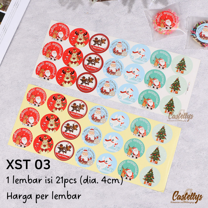 

best seller] Sticker Stiker Label Natal XST03 Kue Cookies Hampers Kado Christmas