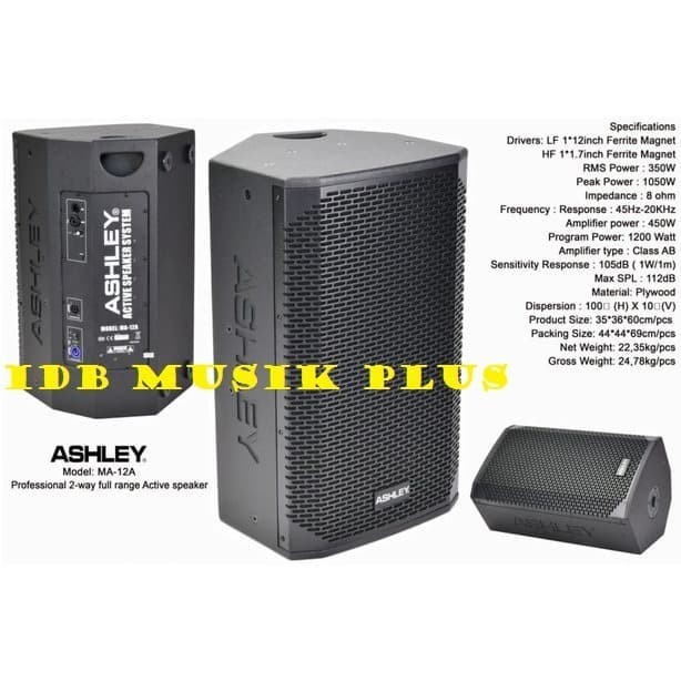 Speaker Aktif 12 Inch Ashley Ma12A Ma 12A Original Ashley