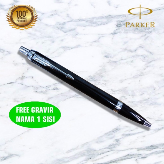 

Ready PARKER NEW IM BLACK CHROME TRIM BALLPOINT ORIGINAL