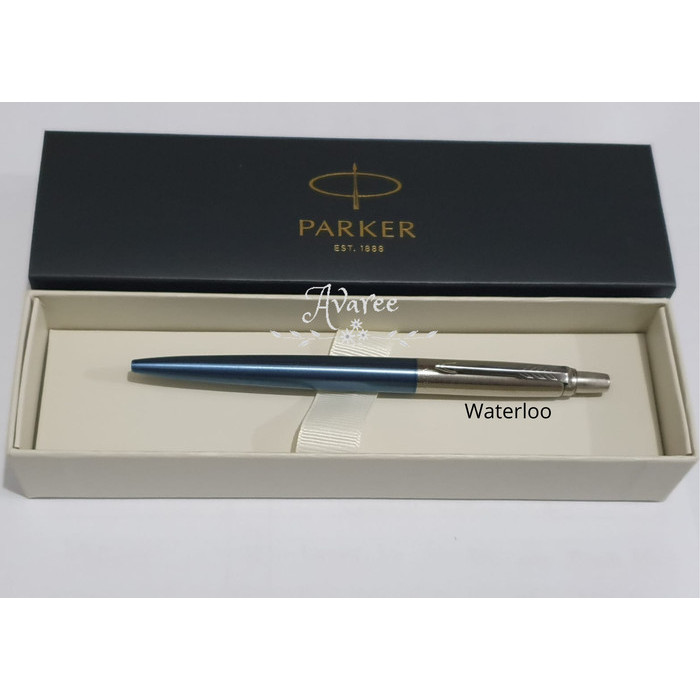 

Ready Pulpen Parker New Jotter Waterloo Biru Muda CT Ballpoint Klip Silver
