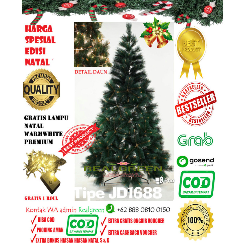 POHON NATAL MURAH 120CM SNOW WHITE PINE TREE JD1688/4FT
