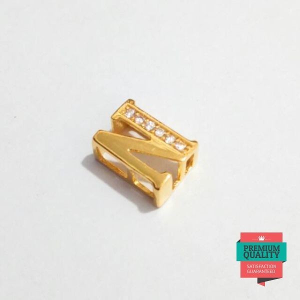 Terlaris Liontin kekinian huruf N emas asli kadar 875 Elegan