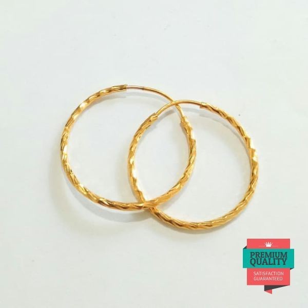 Terlaris Grosir anting emas asli kadar 700 model spiral diameter 2 cm Elegan Elegan