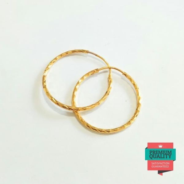 Promo Grosir anting emas asli kadar 700 model spiral diameter 2 cm Elegan Elegan