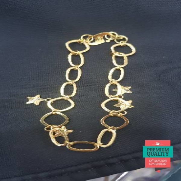 Grosir gelang emas asli kadar 700 model baru bulat oval Elegan