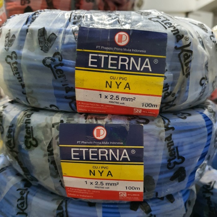 NEW Kabel listrik NYA 2.5 mm Eterna biru 100 meter 2.5mm
