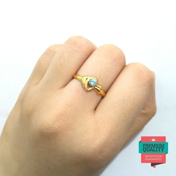 Terlaris cincin wanita elegant model love emas asli Elegan