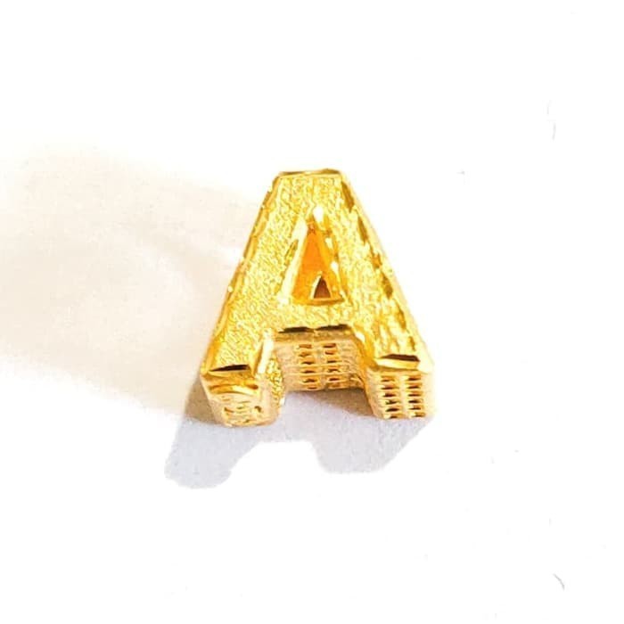 Grosir Liontin Insial Huruf A emas Asli Keren