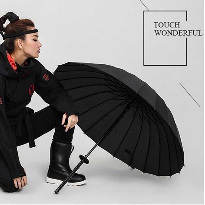 Payung Jepang Bentuk Samurai Katana Semi Otomatis