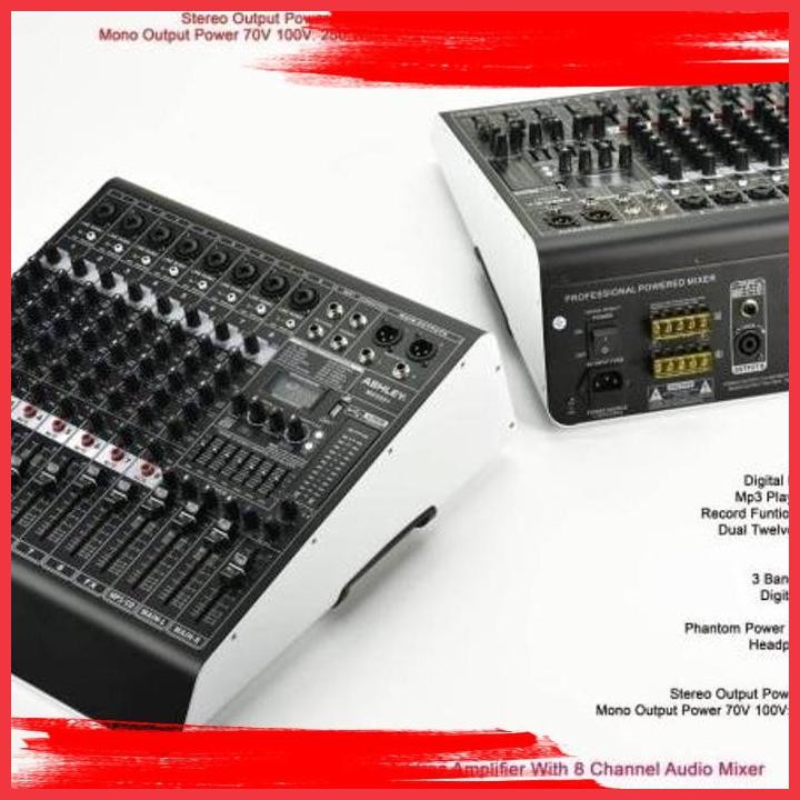 (SOU) POWER MIXER ASHLEY M8500 M 8500 8 CHANNEL ORIGINAL