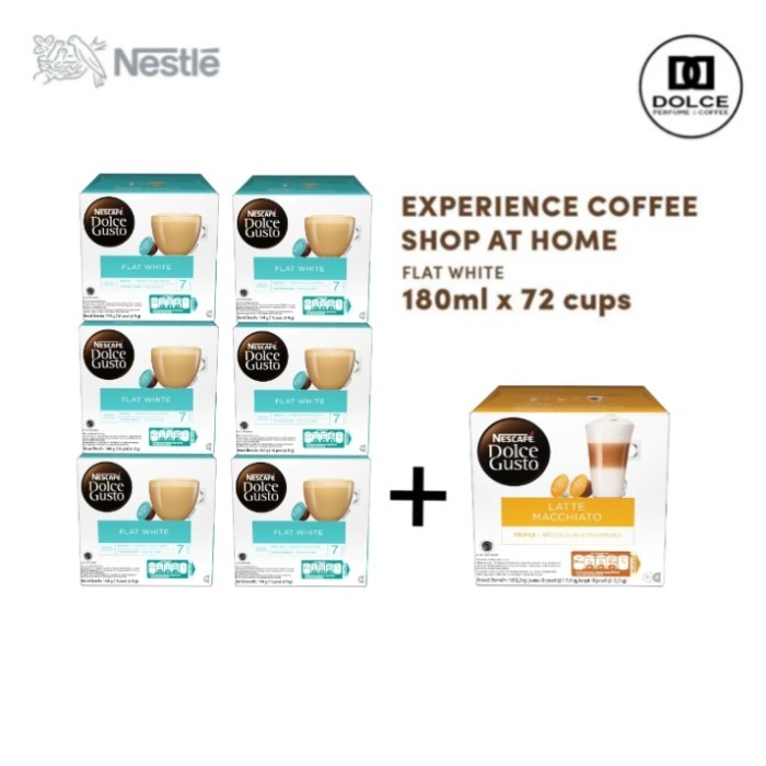 

Capsule Nescafe Dolce Gusto Flat White 6 Box + 1 Box Latte Machiato