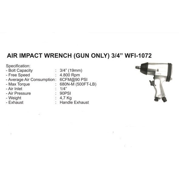 READY STOKKK WESTCO AIR IMPACT WRENCH 3/4" WFI-1072 - ALAT BUKA BAUT ANGIN WESTCO
