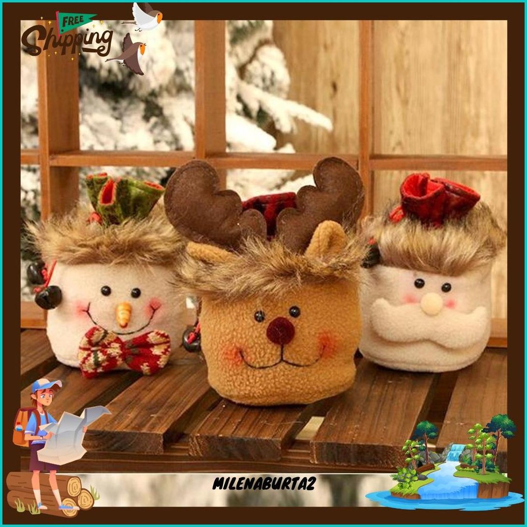 Xtc Tas Serut Permen Apel Mini Souvenir Natal Kado Bag Christmas Murah