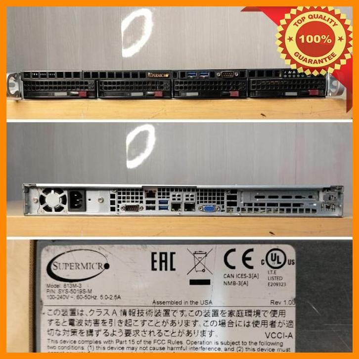 (CVS) SERVER SUPERMICRO 813M-3 INTEL XEON E3-1230V5 RAM 32GB DDD4 SSD 512GB