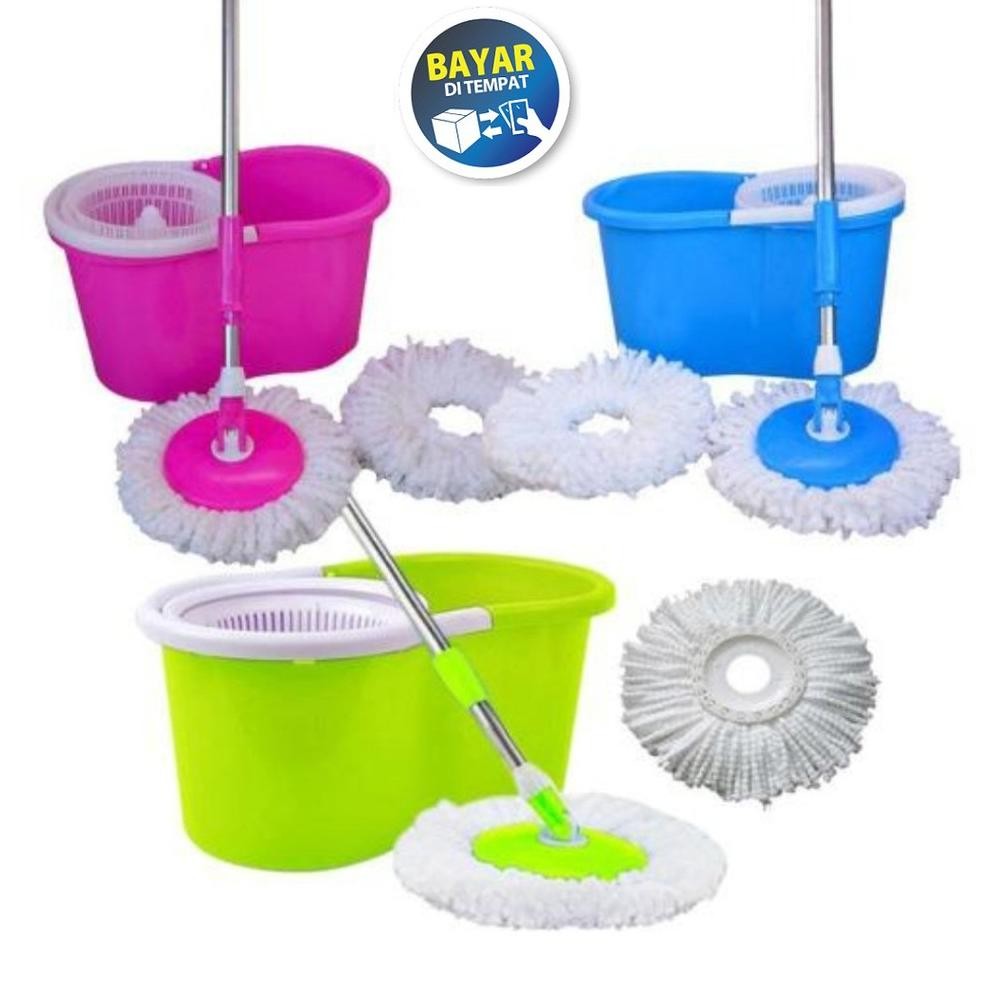 Spin Mop Sinda / Alat Pel Lantai Super Mop Alat Pembersih Lap Pel / Magic Mop / Pel Otomatis
