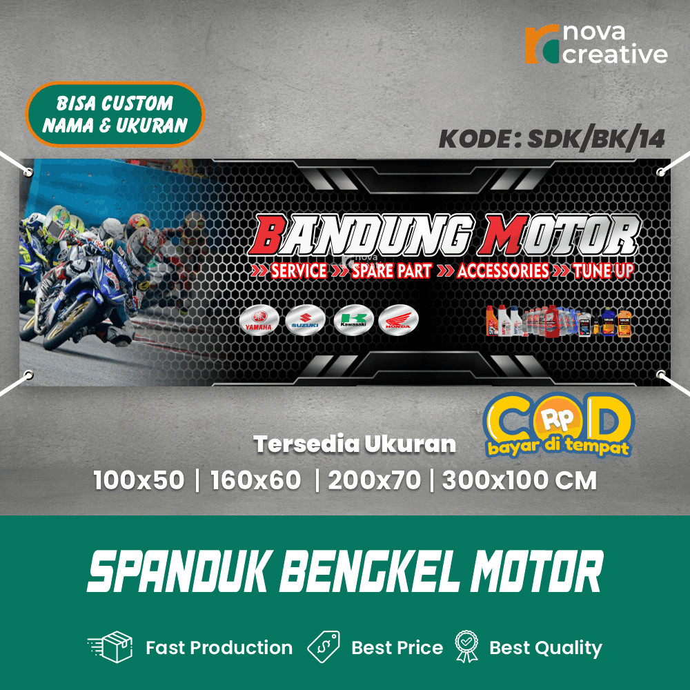 Print Spanduk Bengkel Spanduk Custom Gratis Desain