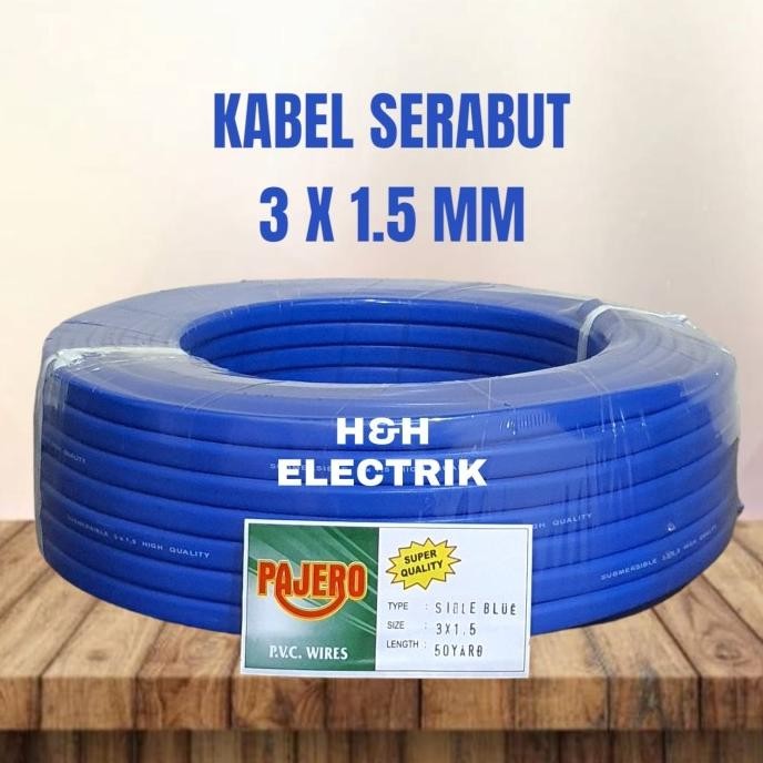 KABEL SUBMERSIBLE/SIBEL POMPA AIR KABEL SERABUT 3X1.5MM 50YARD 1ROLL