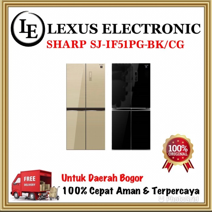 SHARP KULKAS SIDE BY SIDE SJ-IF51PG-BK SJ-IF51PG SJ-IF51PG-BK/CG