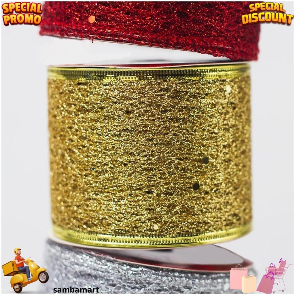

Pita Natal Roll Hiasan Dekorasi Aksesoris Ornamen Pohon Christmas Tree Parcel Model Jaring Lebar 6,3Cm Panjang 2,7 Meter D Sale