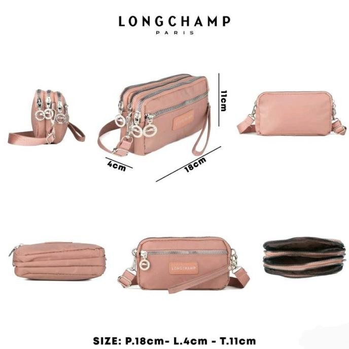 Dompet Hp Wanita Pouch Selempang 4 Resleting Besar Ori