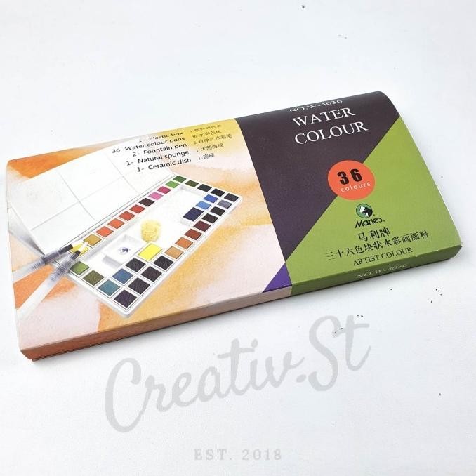 

Maries Cat Air Padat Solid Watercolour Pocket Set 36 Colors Box Cake
