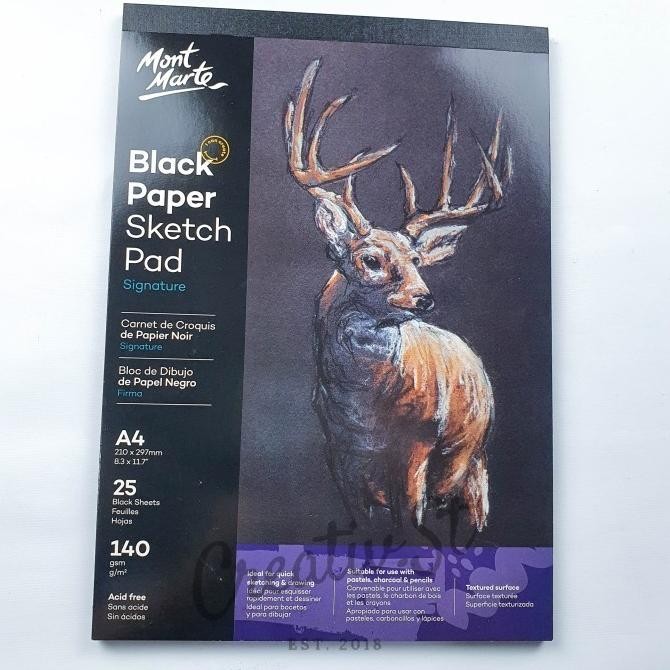 

TERBARU - Mont Marte Black Paper Sketch Pad A4 25 Sheet MSB0060