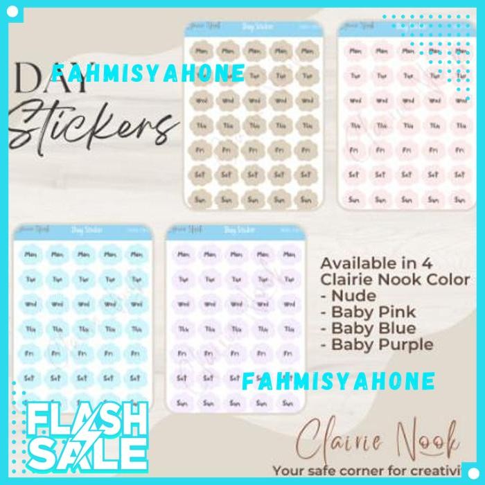 

DAYS STICKER LABEL WARNA / STIKER WARNA / DEKORASI BULLET JOURNAL CANGGIH