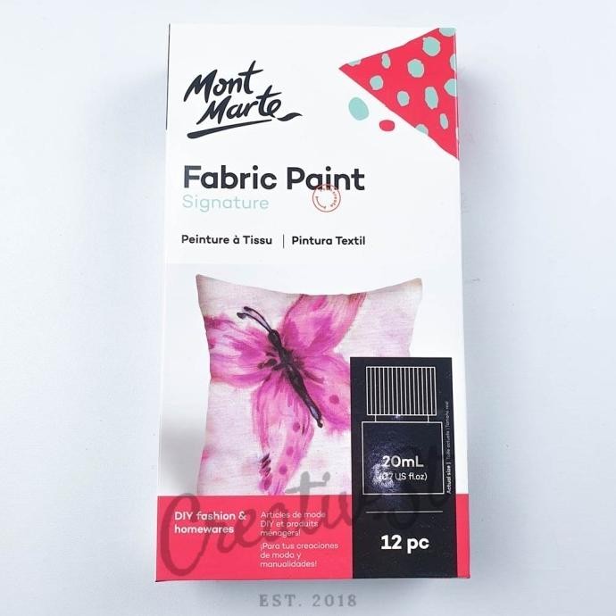 

TERBARU - Mont Marte Signature Fabric Paint 12 Color SET Cat Kain 20 Ml PMHS0076