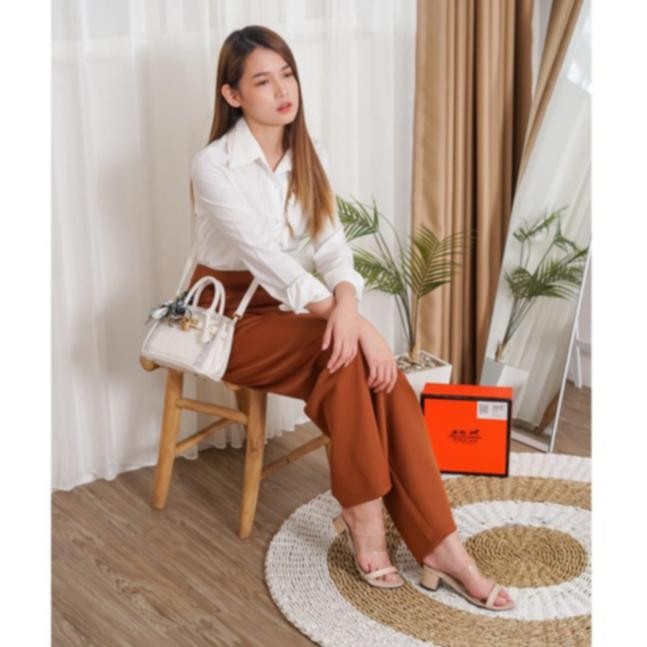 HIMALAYA-TAS SELEMPANG WANITA BIRGIN MINI CROCO PUTIH LIST ABU (20x9x14)FULL EMBOS (100% original)