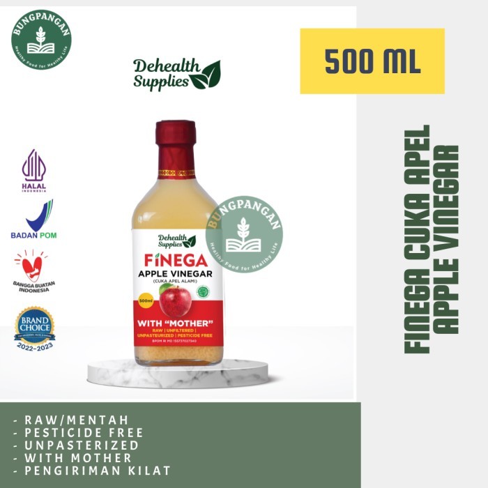 

BRG BARU Finega DeHealth Apple Vinegar/ Cuka Apel Alami - Botol Kaca 500 ml