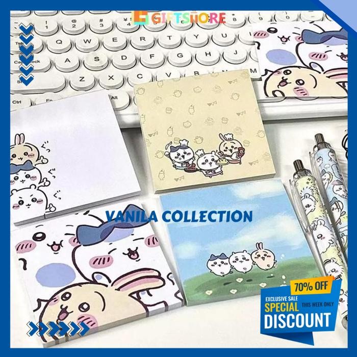 

50PCS CATATAN TEMPEL CHIKAWA LUCU STICKY NOTES KARTUN HACHIWARE ANIMASI JEPANG POPULER-GS MODERN