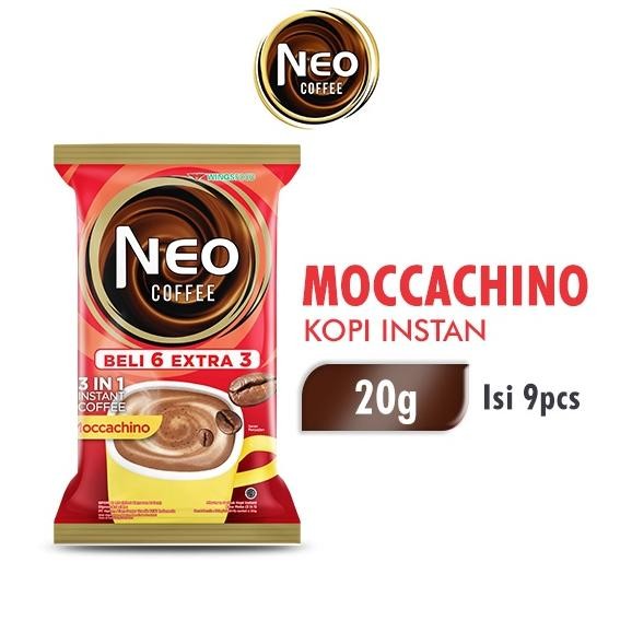 

Neo Coffee Kopi Instan Moccachino Pack 20 gr isi 6 + 3 pcs