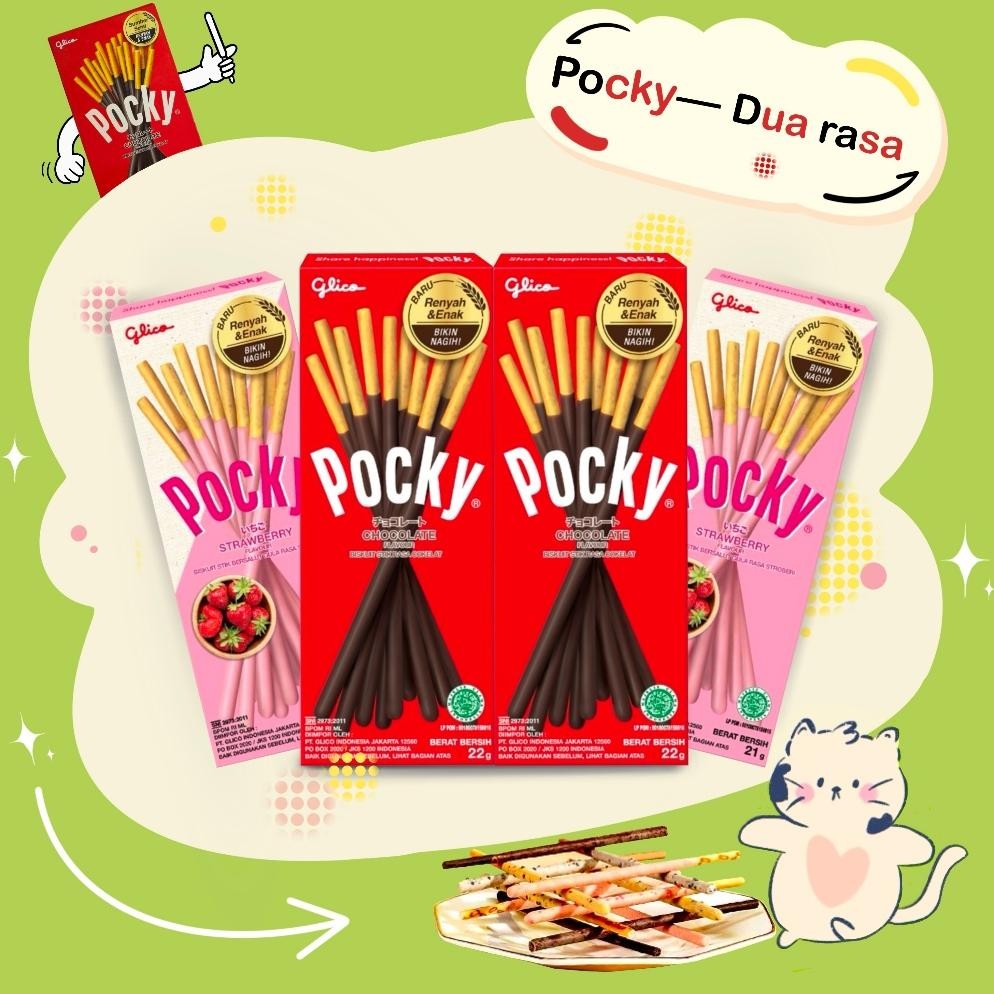 

Glico Pocky :1pcs Chocolate22g&Strawberry22g&cookies cream Stick Biscuit