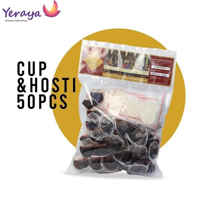 

*#*#*#*#] Roti Perjamuan Kudus Hosti Polos + Anggur Ros Gung isi 50 (Kantong)